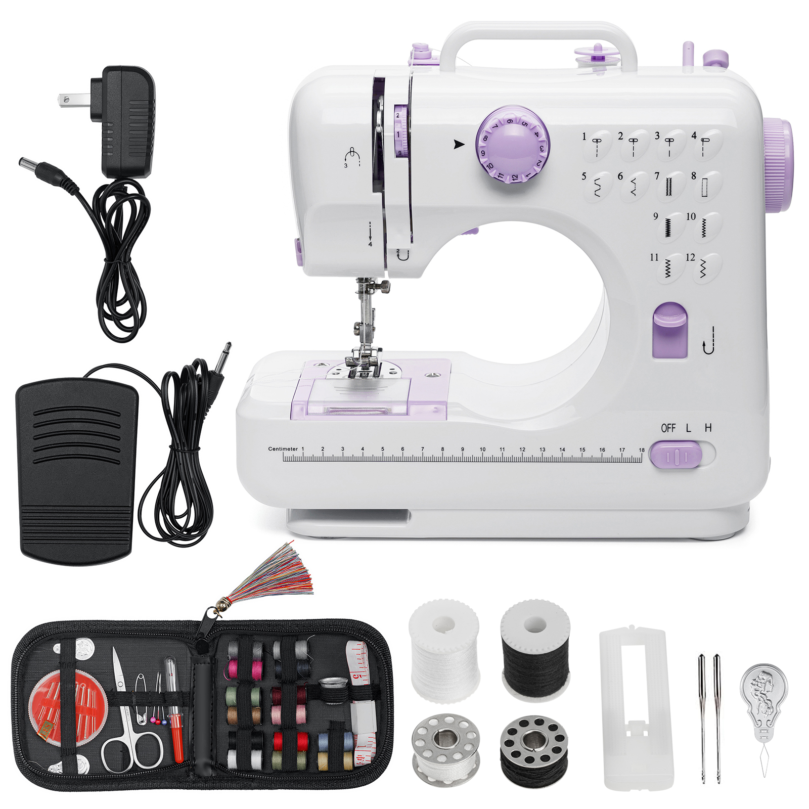 BSHAPPLUS® Portable Sewing Machine,40 Piece Handheld Electric Sewing  Machines Kit,12 Stitch Patterns Mini Sewing Machine for Beginners  Kids,Household Multifunctional Crafting Mending Machine 